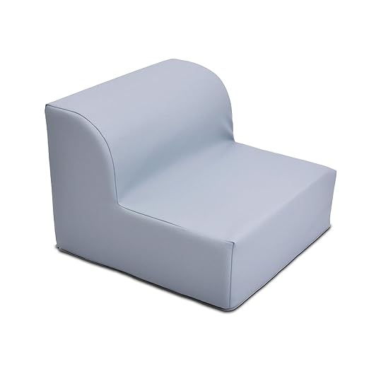 Children's Factory Library Lounger, Flexible Seating Classroom Furniture, Comfy Kids Chairs, Fog Blue, Single Lounger