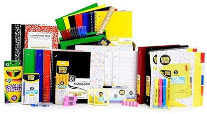 School Supply Boxes | Ultimate High School & College Pallet (96 Boxes) | Back to School Essentials Kit for Students & Teachers | Includes 1" Binders, College-Ruled Notebooks, Pencils, & More