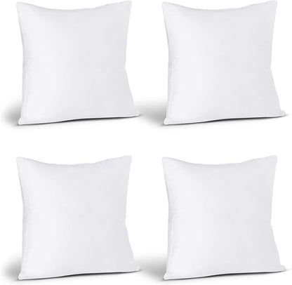 Utopia Bedding Throw Pillows (Set of 4, White), 16 x 16 Inches Pillows for Sofa, Bed and Couch Decorative Stuffer Pillow