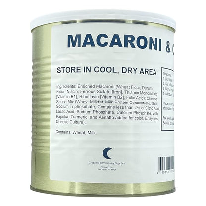Military Surplus Freeze-Dried Uncooked Macaroni and Cheese – 24 Servings per Can – 58 oz – Easy Prep Survival Food with 25+ Year Shelf Life – Emergency Food Supply for Camping, Hunting, Backpacking, and Long-Term Storage