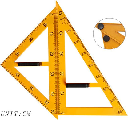 Magnetic Geometry Set on Whiteboard Math Classroom Large Protractor Triangle Ruler Plate Set Compass Drawing Tools for Teacher (5 Pieces)