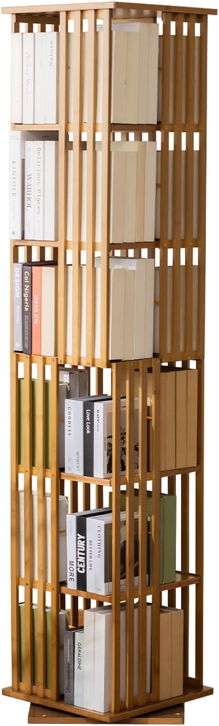 6 Tier Book Shelf,Modern Bookshelves Organizer,Brown