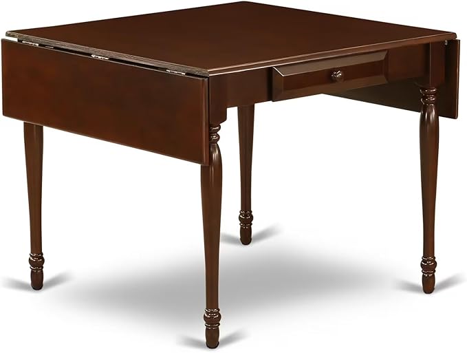 East West Furniture MZCL5-MAH-W 5 Piece Dining Room Table Set Includes a Rectangle Dining Table with Dropleaf and 4 Wood Seat Chairs, 36x54 Inch, Mahogany