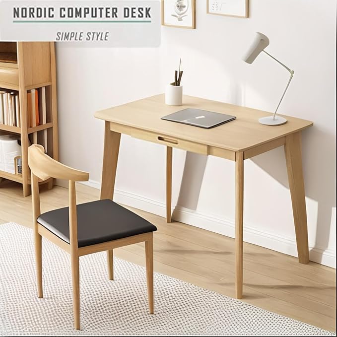 Writing Computer Desk Office Desk Computer Table Study Writing Desk with 2 Drawers for Home Office Modern Furniture