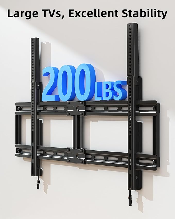 HOME VISION Fixed TV Wall Mount for Most 42"-100" Flat Curved TVs- 0.86'' Ultra Slim, Low Profile TV Mount Fits 8"-32" Studs, Heavy Duty Bracket Mounts for Large TVs, Max VESA 800X600mm, Up to 200lbs
