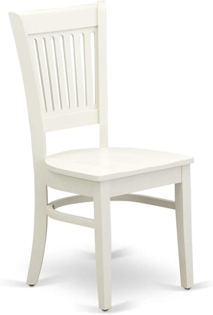 East West Furniture VAVA7-LWH-W 7 Piece Dining Room Table Set Consist of an Oval Kitchen Table with Butterfly Leaf and 6 Dining Chairs, 40x76 Inch, Linen White