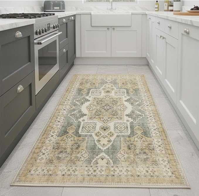 Muddy Mat짰 Monarch 2ft x 10ft Washable Area Rugs for Living Room, Bedroom & Dining Room ??Modern Soft Low Pile Non Slip Carpet ??Pet Friendly Waterproof Foldable Rugs for Home