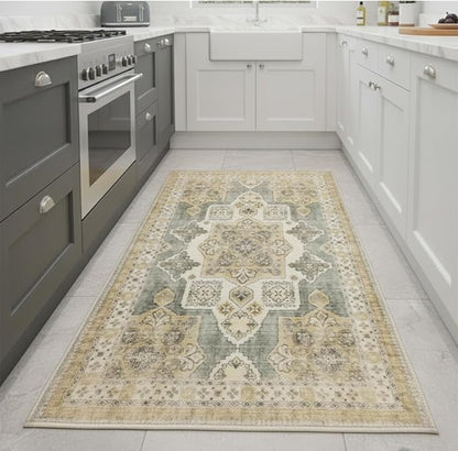 Muddy Mat짰 Monarch 2ft x 10ft Washable Area Rugs for Living Room, Bedroom & Dining Room ??Modern Soft Low Pile Non Slip Carpet ??Pet Friendly Waterproof Foldable Rugs for Home