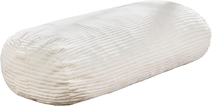Hobestluk 6FT Bean Bag Chairs Adult Bean Bag with Portable Handle Comfy Large Bean Bag Lounge Chair with Removable Cover for Living Room Bedroom (Stripe White, 6FT)