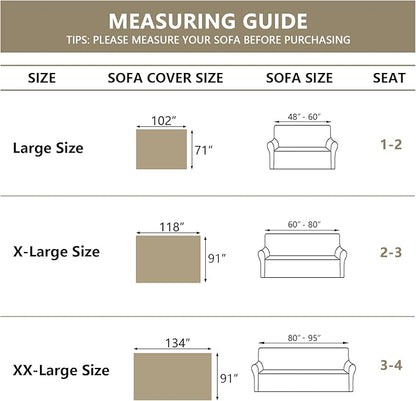 MYSKY HOME Chenille Sofa Cover for Dogs Cats Light Gery Couch Cover with Tassel Edge Farmhouse Furniture Protectors for Pets Thick Durable Sectional Couch Covers for 2 Cushion Couch, 71"x 102"