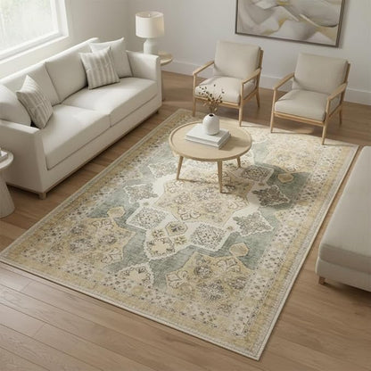 Muddy Mat짰 Monarch 2ft x 10ft Washable Area Rugs for Living Room, Bedroom & Dining Room ??Modern Soft Low Pile Non Slip Carpet ??Pet Friendly Waterproof Foldable Rugs for Home