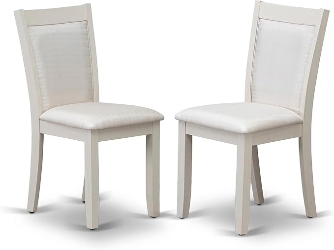 East West Furniture V097MZ001-6 6 Piece Dining Table Set Contains a Rectangle Dining Room Table with V-Legs and 4 Cream Linen Fabric Parson Chairs with a Bench, 40x72 Inch, Multi-Color