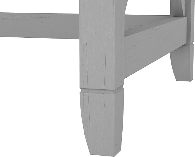 Bush Furniture Key West 60W Modern Farmhouse L Shaped Desk in Cape Cod Gray | 60-Inch Corner Table for Home Office