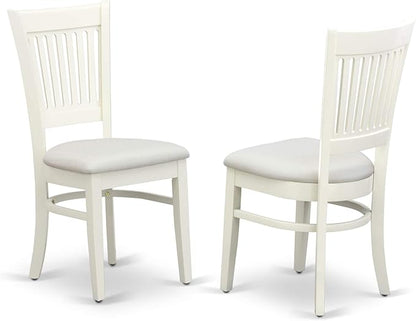 East West Furniture VAVA9-LWH-C 9 Piece Dining Set Includes an Oval Dining Room Table with Butterfly Leaf and 8 Linen Fabric Upholstered Kitchen Chairs, 40x76 Inch, Linen White