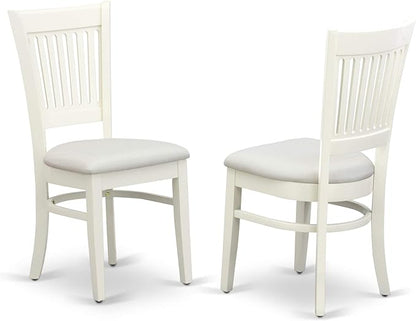 East West Furniture VAVA5-LWH-C 5 Piece Dinette Set for 4 Includes an Oval Dining Table with Butterfly Leaf and 4 Linen Fabric Dining Room Chairs, 40x76 Inch, Linen White
