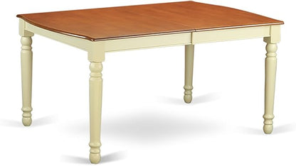 East West Furniture DOCL7-BMK-W 7 Piece Dining Room Furniture Set Consist of a Rectangle Wooden Table with Butterfly Leaf and 6 Kitchen Dining Chairs, 42x78 Inch, Buttermilk & Cherry