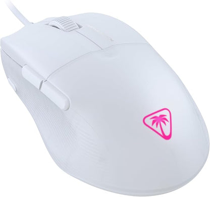 Turtle Beach Pure SEL Wired RGB Gaming Mouse, Ultra-Light 49g Ergonomic Design, 8000 DPI Optical Sensor, Mechanical Switches, Pretension System, Pure PTFE Glides, AIMO RGB Lighting – White