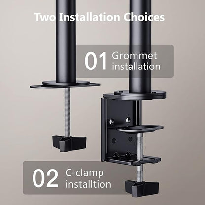 ErGear Dual Monitor Stand, Heavy Duty Adjustable Monitor Desk Mount for 2 Screens up to 32 Inches, Fully Adjustable Height, Tilt, Swivel, Rotate, Supports 17.6 lbs per Monitor Arm, Easy Installation