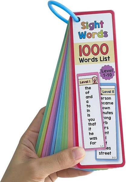 Lachilly 1000 Sight Words Flashcards, Dolch Words List Flash Cards, High Frequency Word Lists, ESL Teaching Materials, Vocabulary Building, Essential Teacher Teaching Aids for Primary School