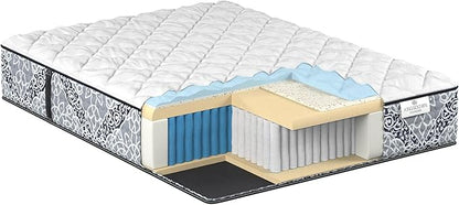 Kingsdown Cushion Firm Hybrid Mattress Twin Cooling Gel Memory Foam Layer Multi-Layered Motion Isolation Cool Sleep Quilted Top Luxury Mattresses, 13.5-Inch Passions Merridale