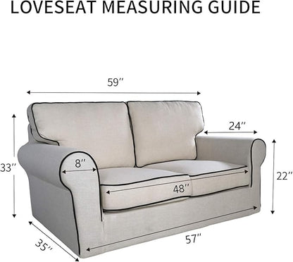 PureFit Reversible Sofa Cover Water Resistant Loveseat Couch Cover, Machine Washable Furniture Cover with Non-Slip Foam and Adjustable Strap for Dogs, Pets (Loveseat, Brown/Beige)