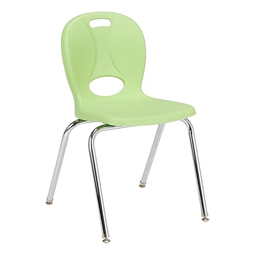 Learniture LNT-118-CSW-GA Learniture Structure Series School Chairs for Classroom, 18" Seat Height, Green Apple, Pack of 4