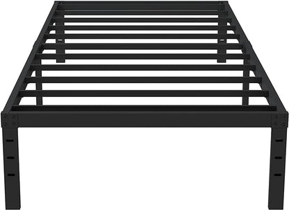 16 Inch Twin XL Bed Frames, Metal Platform Twin XL Bed Frame with Storage, 2,500 lbs Heavy Duty Steel Slats Support, Easy Assembly Mattress Foundation, Black