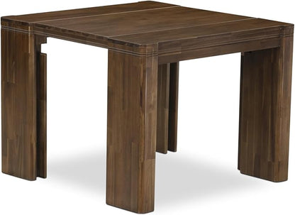 X12DA-0C8-12 14-Pc Mid Century Dining Set includes an Extendable Rectangle Kitchen Table, 1 Coffee Table and 12 Polyester Fabric Dining Chairs, 39x120 Inch, Antique Walnut