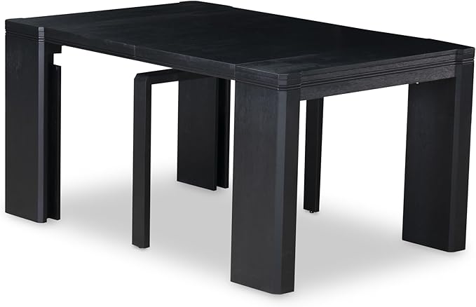 X12VE-006-50 - 13-piece Modern Dining Room Table Set a Rectangular Kitchen Table and 12 Dark Gotham Grey Linen Fabric Dining Chair, 39x120 Inch, Wire Brushed Black
