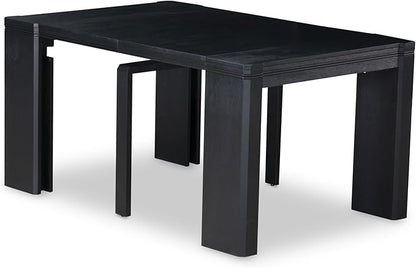 X02X2-2C6-30 4-pc Dining Room Table Set a Rectangular Kitchen Table and a wooden Bench and 2 Wire Brushed Black Polyester Stackable Chair, 39x120 Inch, Wire Brushed Black