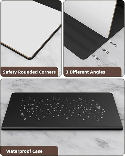 Small Dry Erase Board with Stand for Desk, Portable Reusable Desktop Notepad, 9.5 * 6.6in Memo White Board,Office Home Supplies Desk Accessories MH770 (Black)