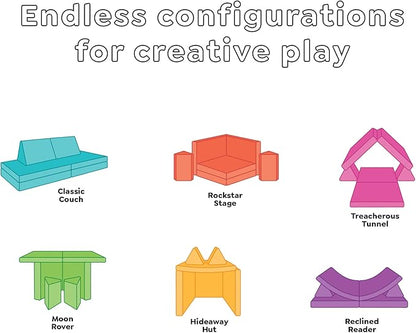 Yourigami Kids and Toddler Play Couch, Convertible Folding Sofa, Durable Foam Modular Design, Sunflower Yellow XL