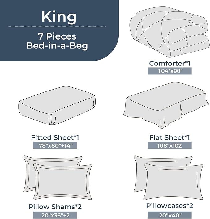 HEVUMYI Red & Black King Comforter Set - 7-Piece All Season Bed in a Bag King, Ultra Soft Burgundy Bedding Set with Comforter, Flat Sheet, Fitted Sheet, Pillowcases, Pillow Shams, Burgundy Red & Black