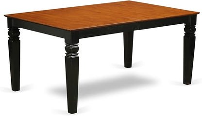 East West Furniture LGKE9-BCH-LC 9 Piece Dining Set Includes a Rectangle Dining Room Table with Butterfly Leaf and 8 Faux Leather Upholstered Kitchen Chairs, 42x84 Inch, Black & Cherry
