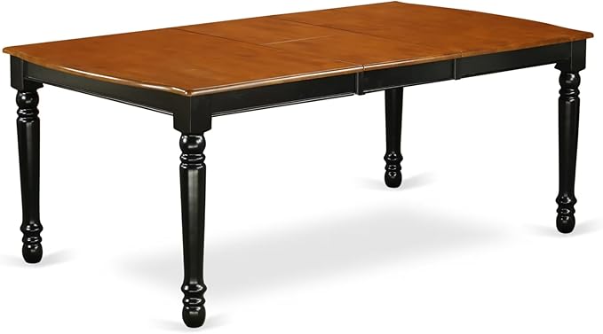 East West Furniture DOAN7-BCH-W 7 Piece Modern Dining Table Set Consist of a Rectangle Wooden Table with Butterfly Leaf and 6 Dining Chairs, 42x78 Inch, Black & Cherry