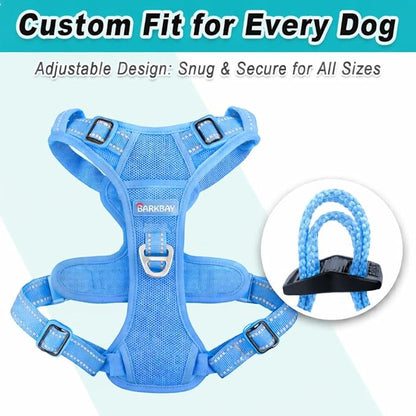 BARKBAY Dog Harness No Pull Mesh for Small Dogs - Adjustable, Reflective, Comfortable, No Choke, Heavy-Duty - Perfect for Outdoor Training, Walking, and Hiking - Strong & Durable - S & Blue Mesh