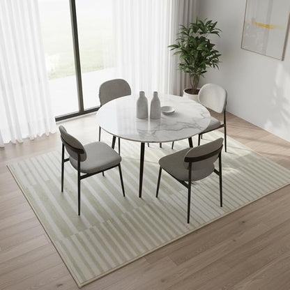 Muddy Mat짰 Creamline 3ft x 5ft Washable Area Rugs for Living Room, Bedroom & Dining Room ??Modern Soft Low Pile Non Slip Carpet ??Pet Friendly Waterproof Foldable Rugs for Home