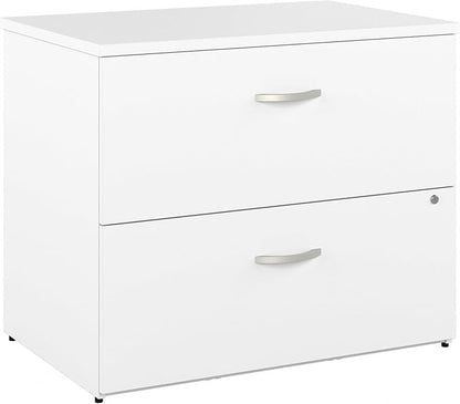 Bush Business Furniture Studio C Locking Lateral File Cabinet in White