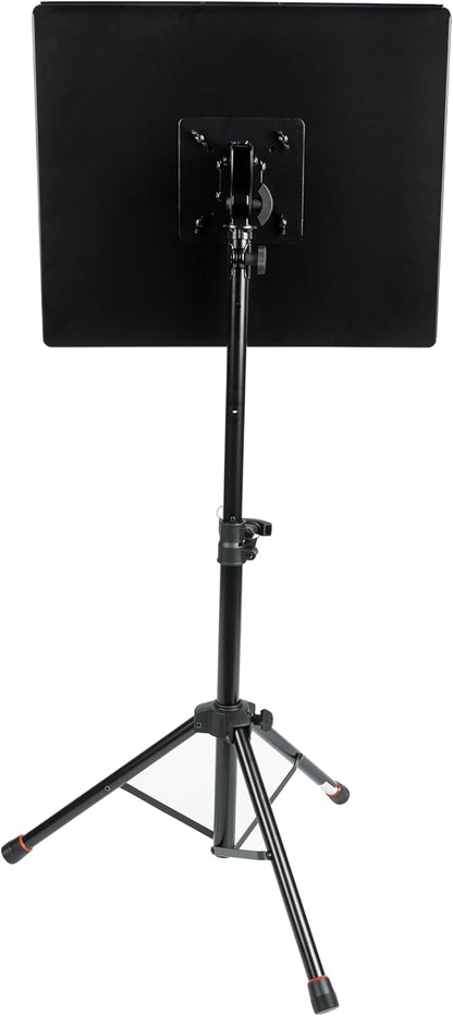 Gator Frameworks Adjustable Multi-Media Gear Stand Featuring 100x100 Vesa Mounting Brackets | Ideal for Laptops, Small Production Samplers, and More, Min/Max Height - 28"/44.5" (GFW-UTL-MEDIATRAY1)