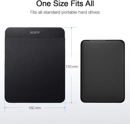 ESR Portable External Hard Drive Carrying Case, Pouch Holder for Computer Accessories, Sleeve Storage Organizer for Battery Pack, Wireless Mouse, Cables, and Earphones - Black