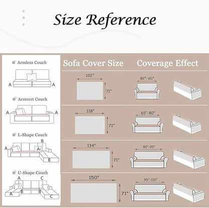 Couch Cover for Dogs Washable Sofa Cover, Sectional Couch Covers, Sofa Covers for 2 Cushion Couch, Non Slip Stripe Sofa Slipcovers Furniture Protector, Couch Protector from Cat Claws, Grey,71''x118''