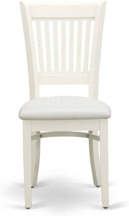 East West Furniture VAVA7-LWH-C 7 Piece Modern Dining Table Set Consist of an Oval Wooden Table with Butterfly Leaf and 6 Linen Fabric Upholstered Dining Chairs, 40x76 Inch, Linen White