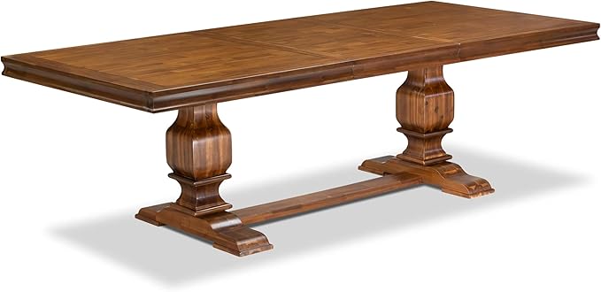 NKSI7-AWA-04 7-Piece Modern Dining Table Set Includes a Kitchen Table and 6 Light Tan Linen Fabric Dining Room Chairs with Button Tufted Back - Antique Walnut Finish