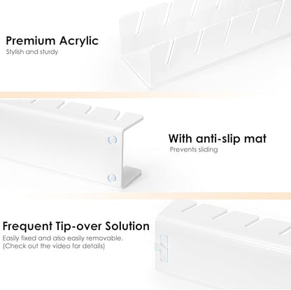HAYVAN Hat Organizer for Baseball Caps 2024 New 2 PCS, No Install Acrylic Hat Holder for 14 Baseball Caps for Bedroom, Closet, Dresser (White)