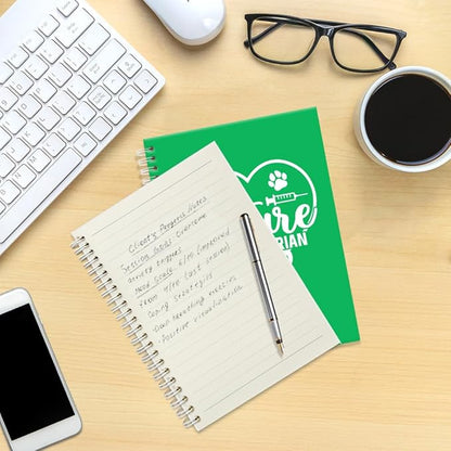 Future Veterinarian Green Spiral Horizontal Lines Notebook, Funny Paw Silhouettes Journal Gifts for Future Veterinary Nurse Vet Assistant Animal Lover, Grad Gifts for Veterinary Tech Student