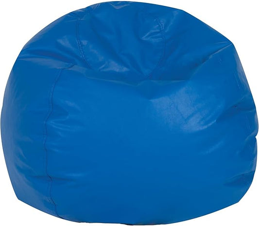 Children's Factory 26" Round Bean Bag, Bean Bag Chair with Water-Resistant Cover for Kids, Flexible Seating for Classroom Elementary, Easy to Clean, Blue