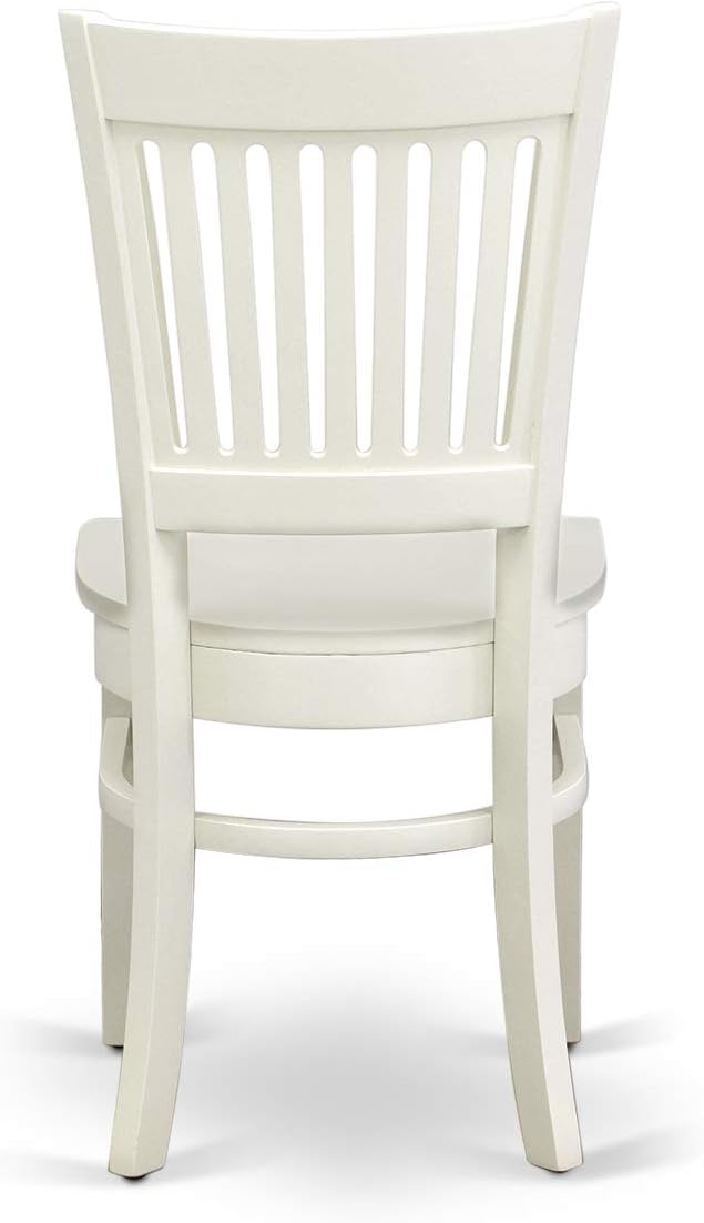 East West Furniture BOVA5-LWH-W 5 Piece Dining Room Furniture Set Includes a Round Kitchen Table and 4 Dining Chairs, 42x42 Inch, Linen White