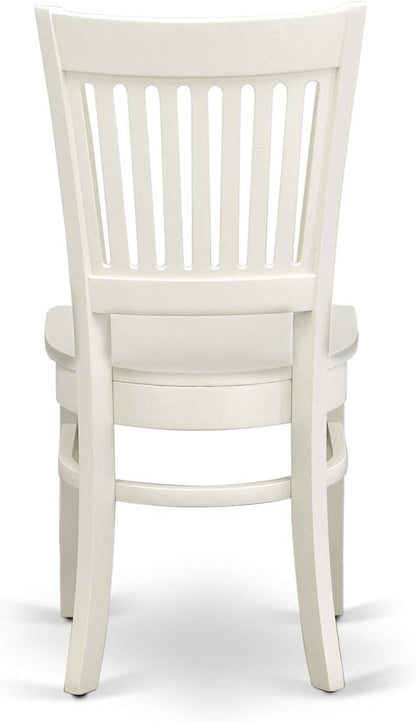 East West Furniture BOVA5-LWH-W 5 Piece Dining Room Furniture Set Includes a Round Kitchen Table and 4 Dining Chairs, 42x42 Inch, Linen White
