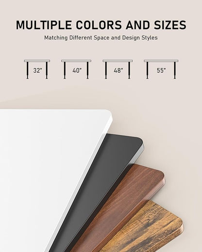 Standing Desk, Large Height Adjustable Electric Stand up Desk, 55 x 24 Inches Sit Stand Home Office Desk, with Splice Board, Black Frame/Walnut Top