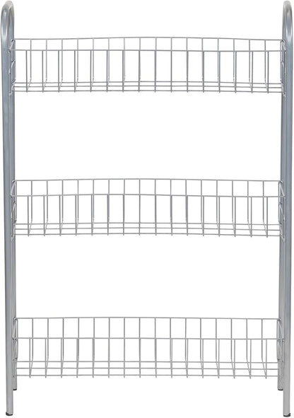 Household Essentials Slim Storage Cart, 3 Shelf Storage Cart with Wheels, Perfect for Laundry Rooms, Bathrooms, Pantries, Kitchens and More